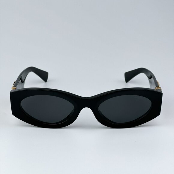 Miu Miu MU11WS 1AB5S0 BRAND NEW Sunglasses Black Dark Grey Oval Women